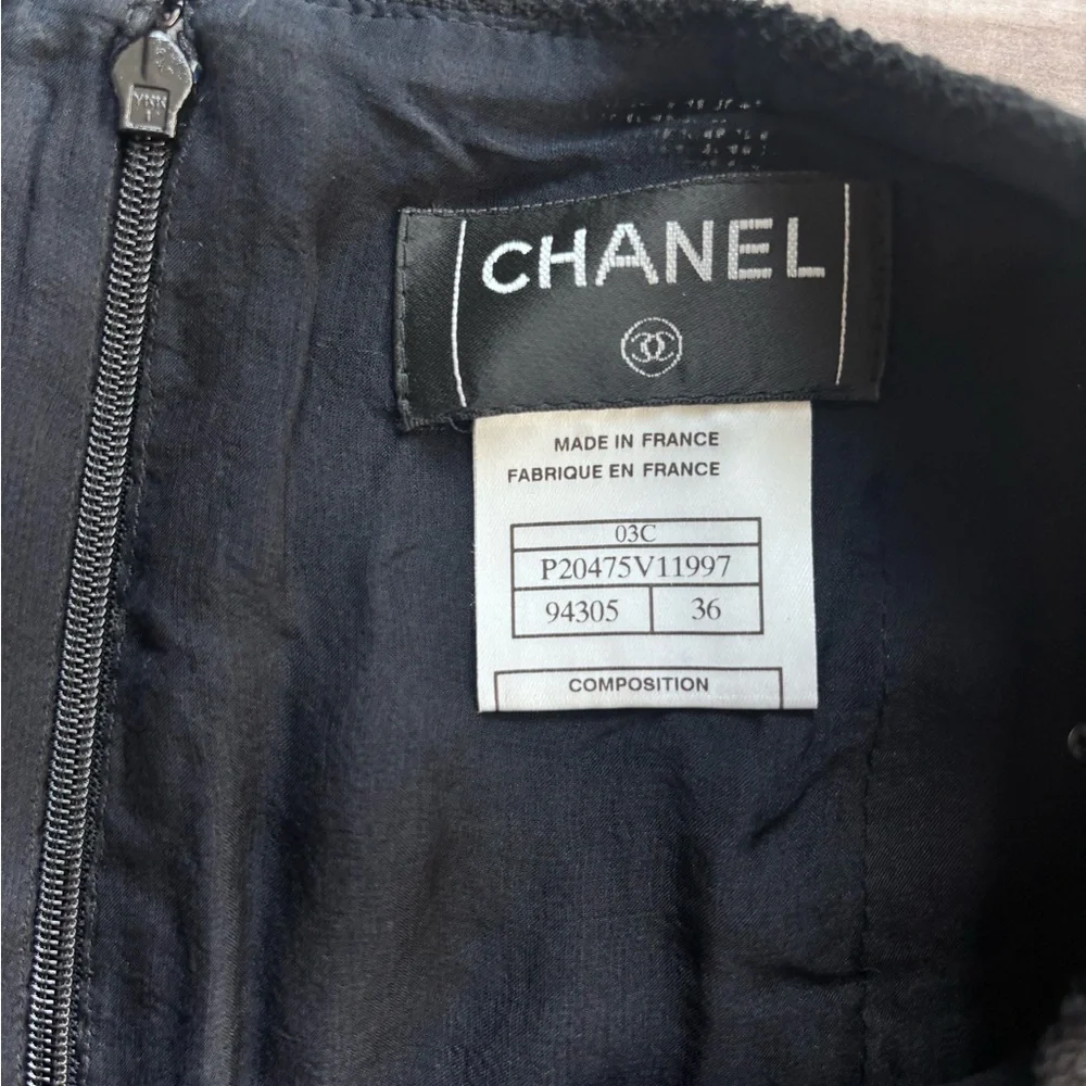 CHANEL Black Textured Wool-Blend Long Skirt 36 - Picture 7 of 8